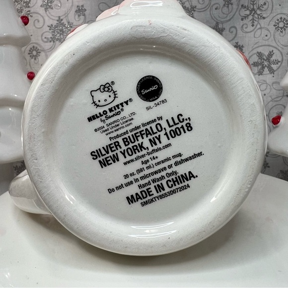 Sanrio Hello Kitty Christmas Snowman Snow Kitty Ceramic Coffee Mugs - Pink Scarf - Picture 7 of 12